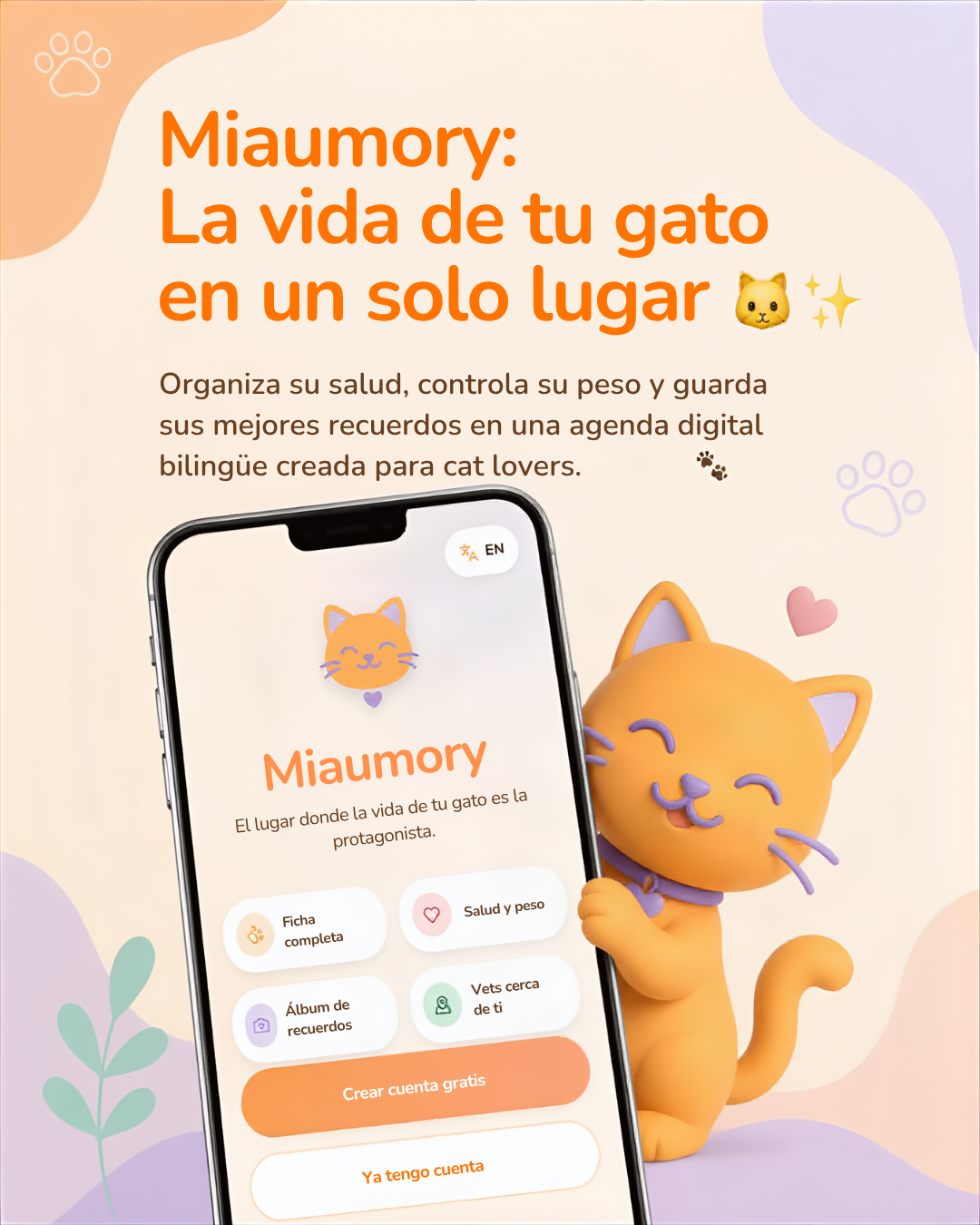 Presentación real de Miaumory con su pantalla principal
